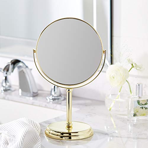 Amazon Basics 6.69-inch diameter mirror suited for vanity setups and compact spaces.