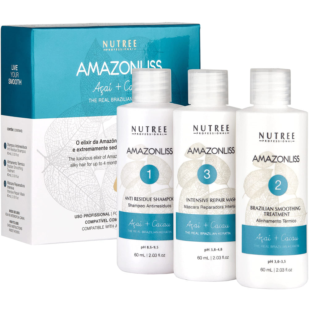 Amazonliss keratina, paquete listo para iniciar el tratamiento.