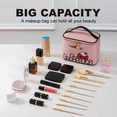 AmBealla makeup bag with brush compartment keeps brushes organized