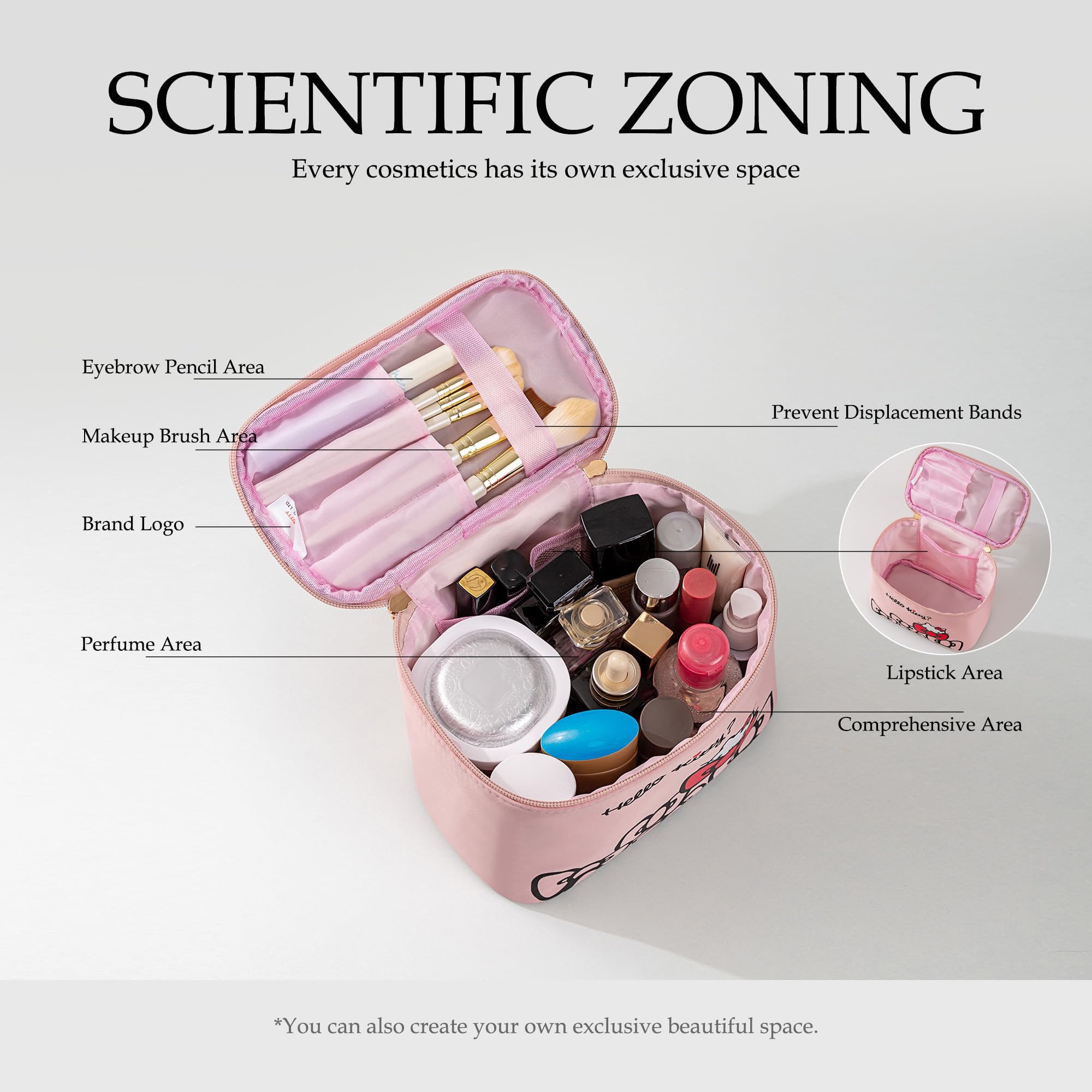 AmBealla makeup bag interior side pocket stores small items neatly