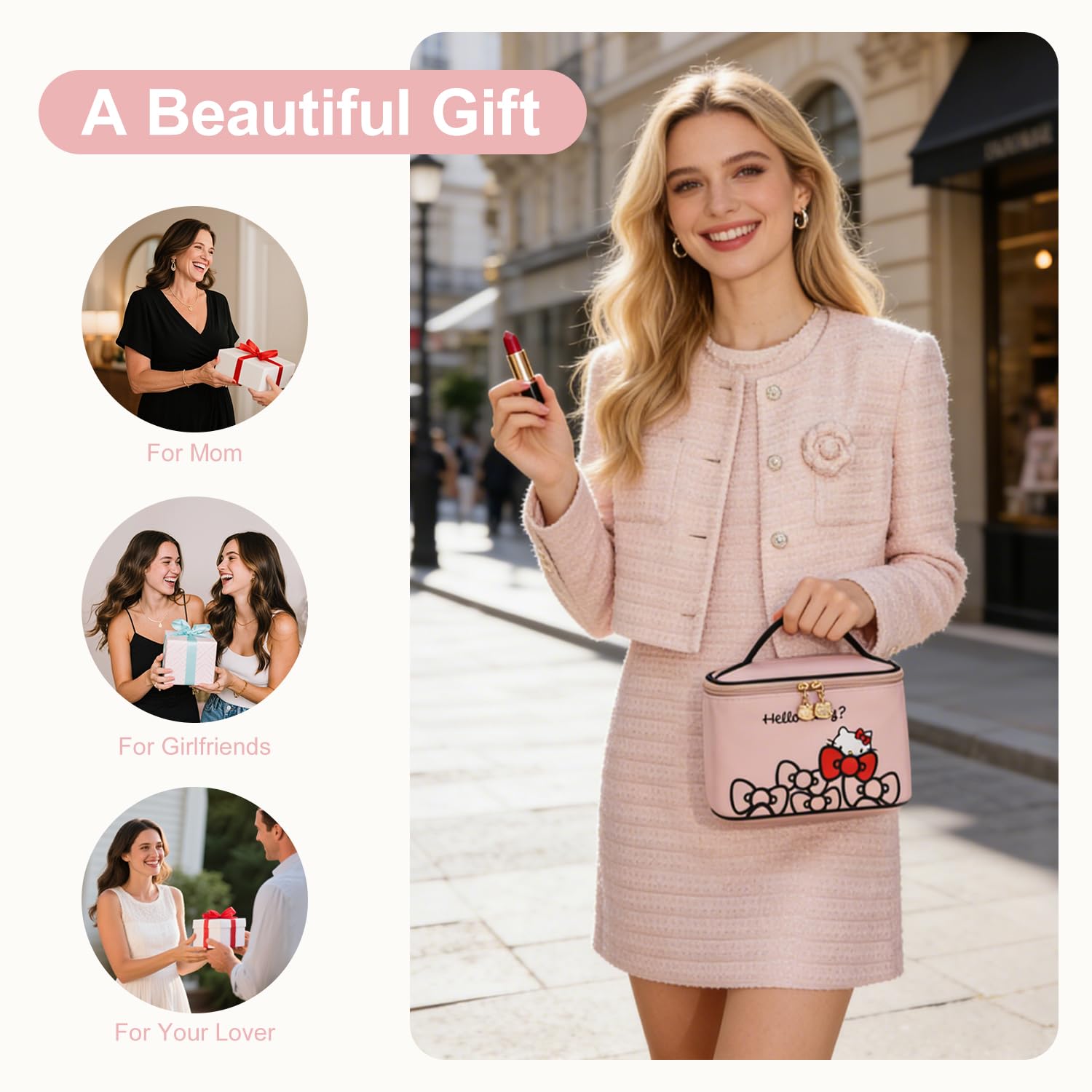 AmBealla makeup bag versatile for travel, lunch, or office storage