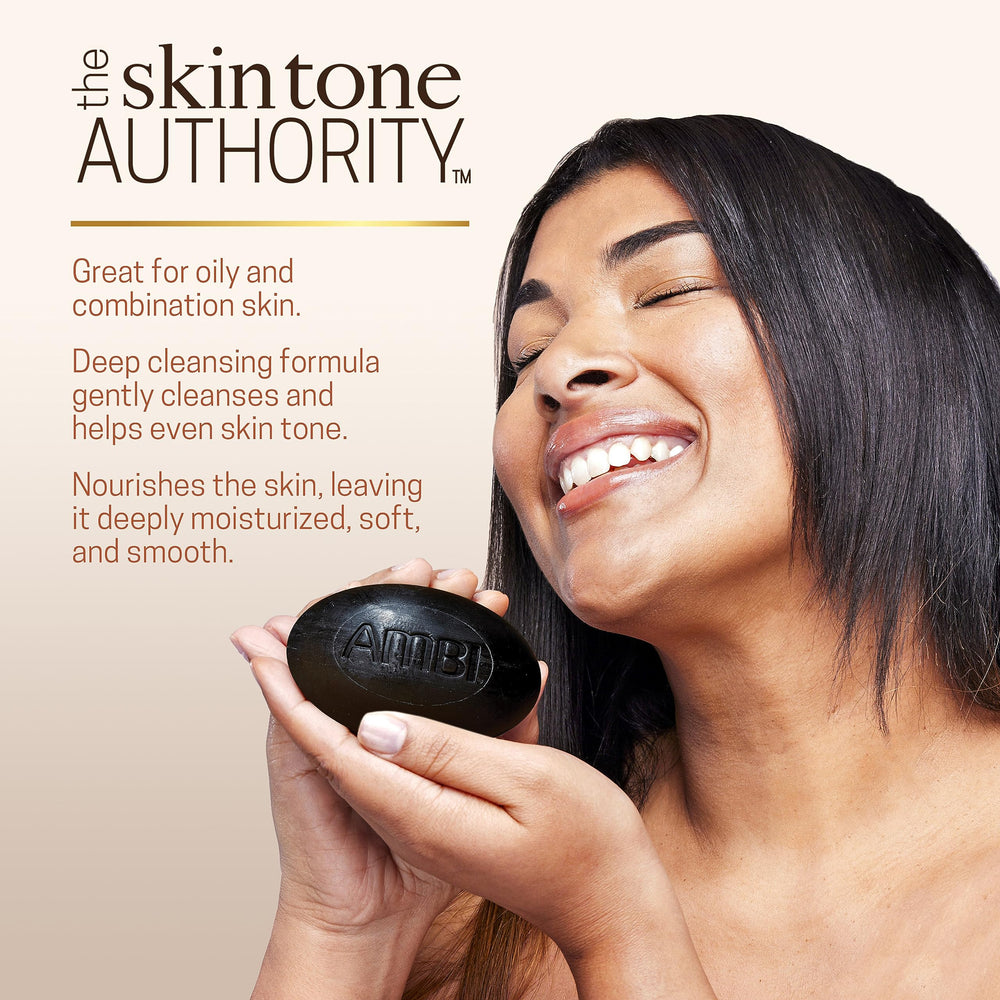 Ambi African Black Soap Bar packaging highlights larger size for value.