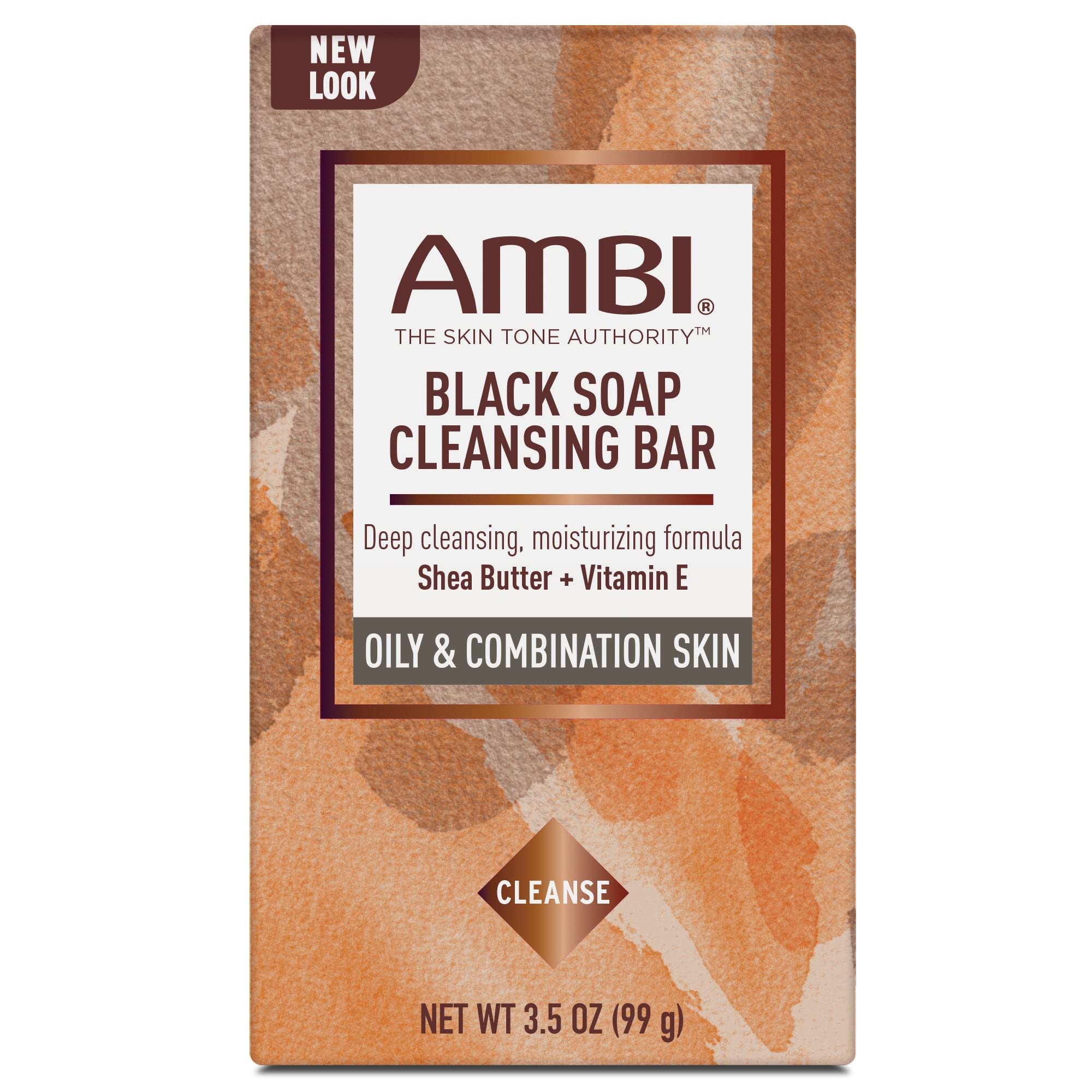Ambi Skincare black soap bar with shea butter – rich lather for daily cleansing.