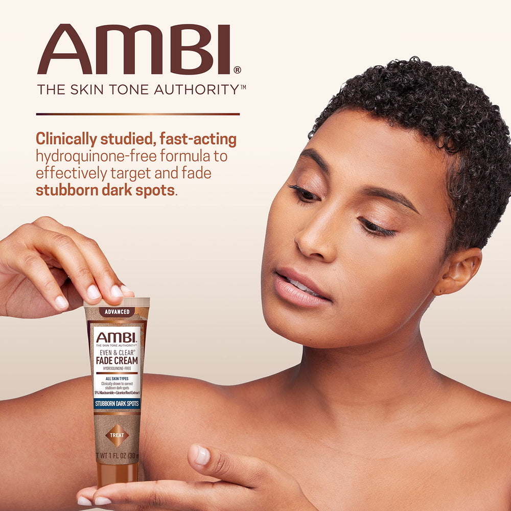 Envase de Ambi Even & Clear Advanced Fade Cream con diseño práctico