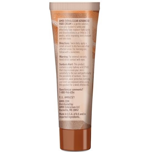 PHA exfoliante en Ambi Even & Clear Advanced Fade Cream