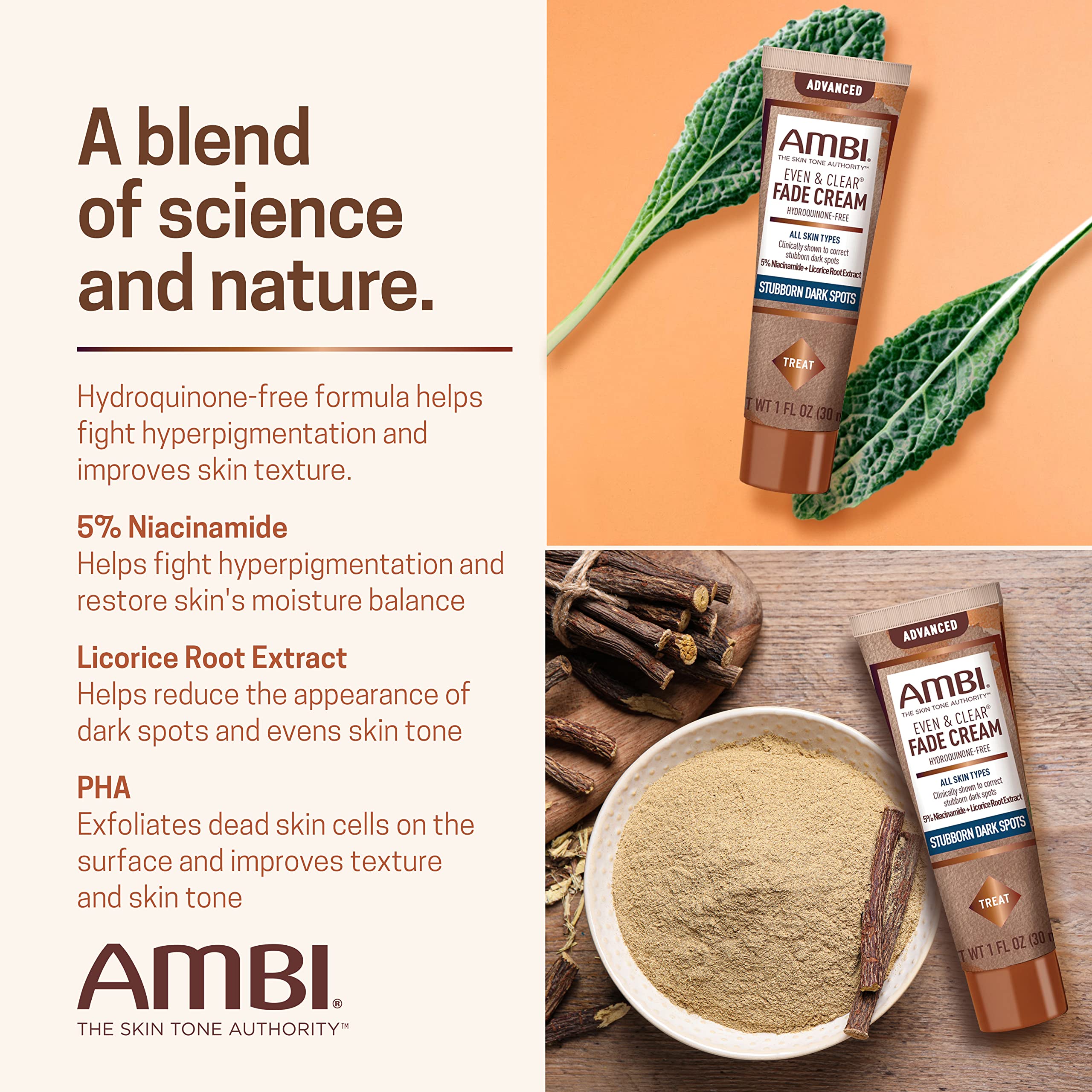 Textura cremosa de Ambi Even & Clear Advanced Fade Cream