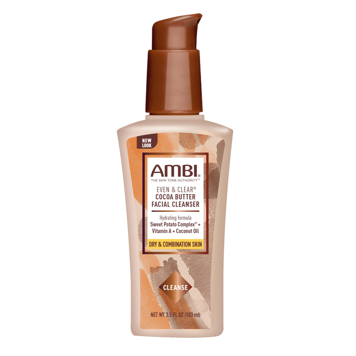 Ambi Even Clear limpiador facial con manteca de cacao en botella para uso diario