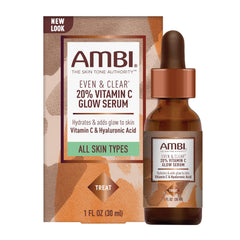 Ambi Serum Vitamina C en botella con brillo suave para piel radiante