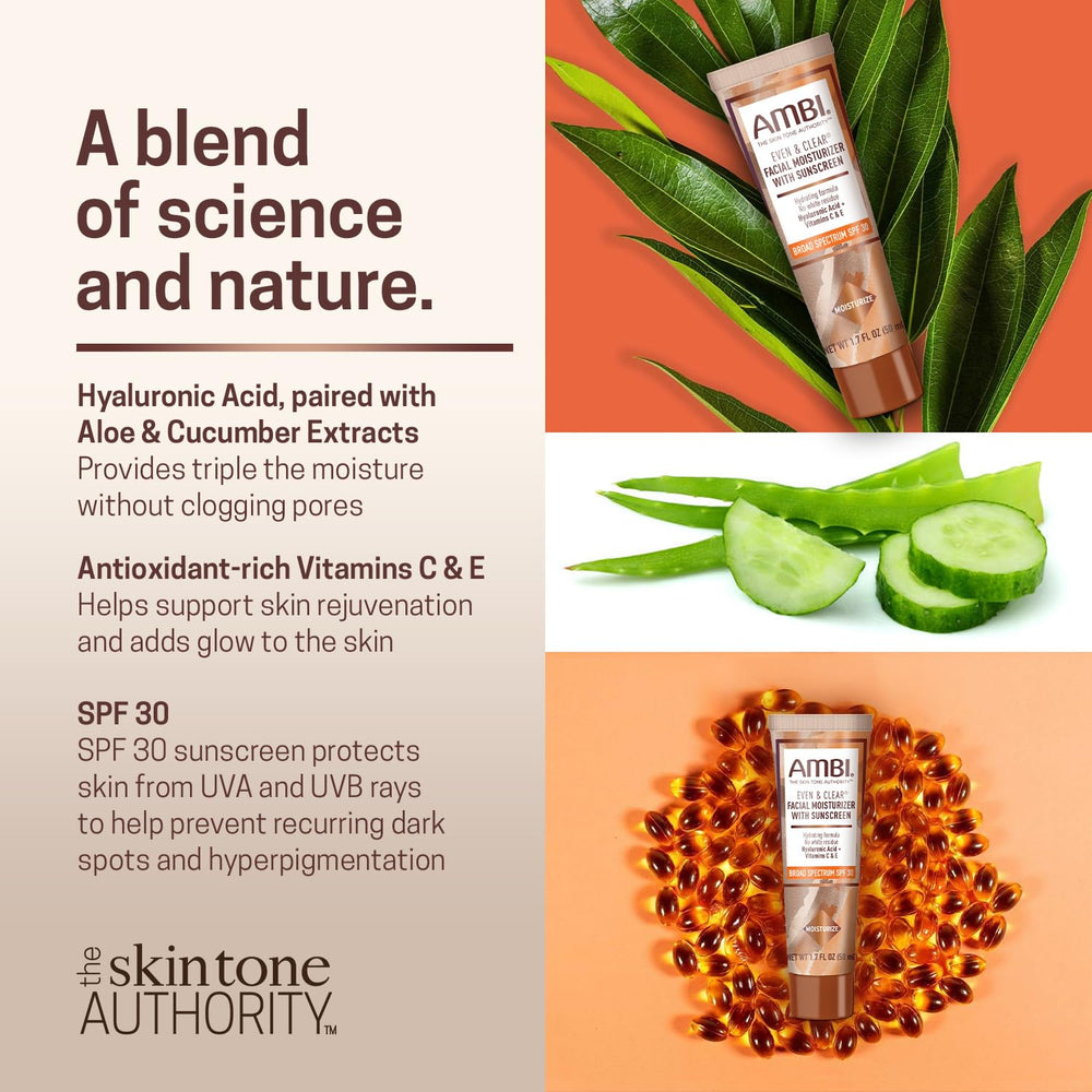 Ambi SPF 30 application on face showing quick daily use.