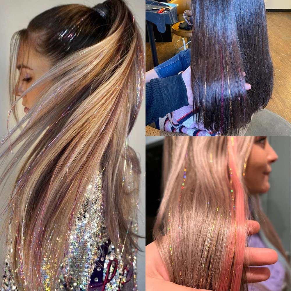 Amchoice Hair Tinsel Kit is heat-resistant, withstands washing and light styling for enduring shine.
