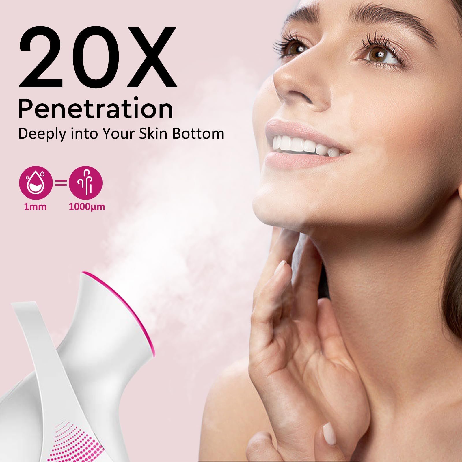 Amconsure facial steamer emits warm mist for open pores.