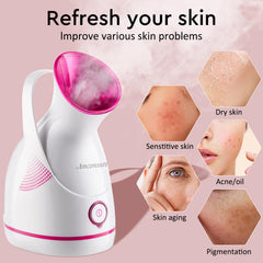 Amconsure steamer delivers strong mist for quick cleansing session.