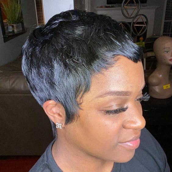 Amecire adjustable cap pixie wig fits most heads securely.