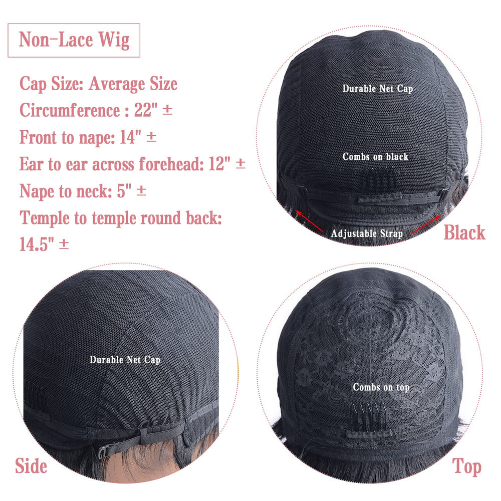 Amecire short curly wig closeup shows natural texture and healthy shine