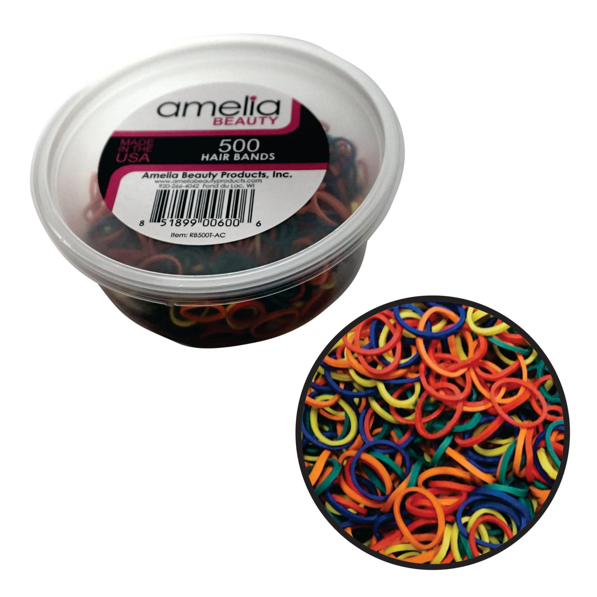 Amelia Beauty 500-count rubber bands pack for versatile styling and long-lasting hold