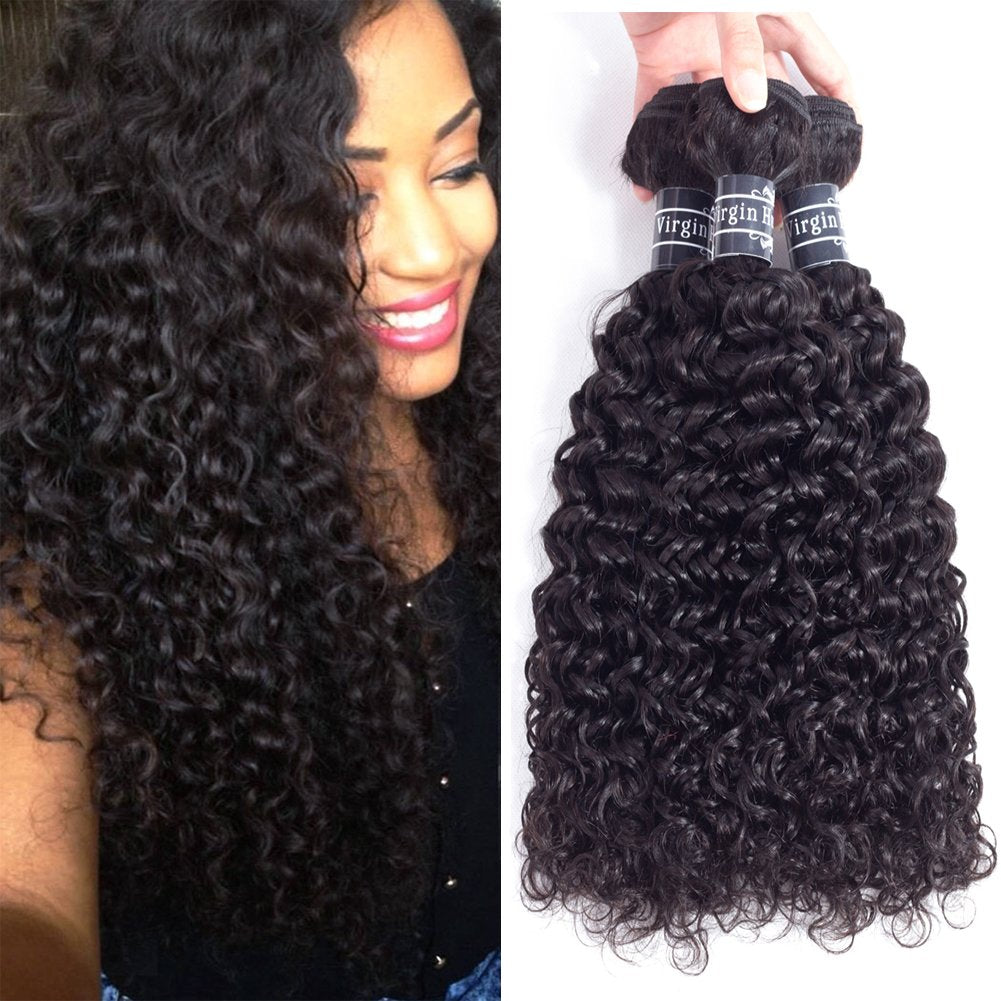 Amella 14-inch 8A Brazilian curly weave adds natural volume and bounce