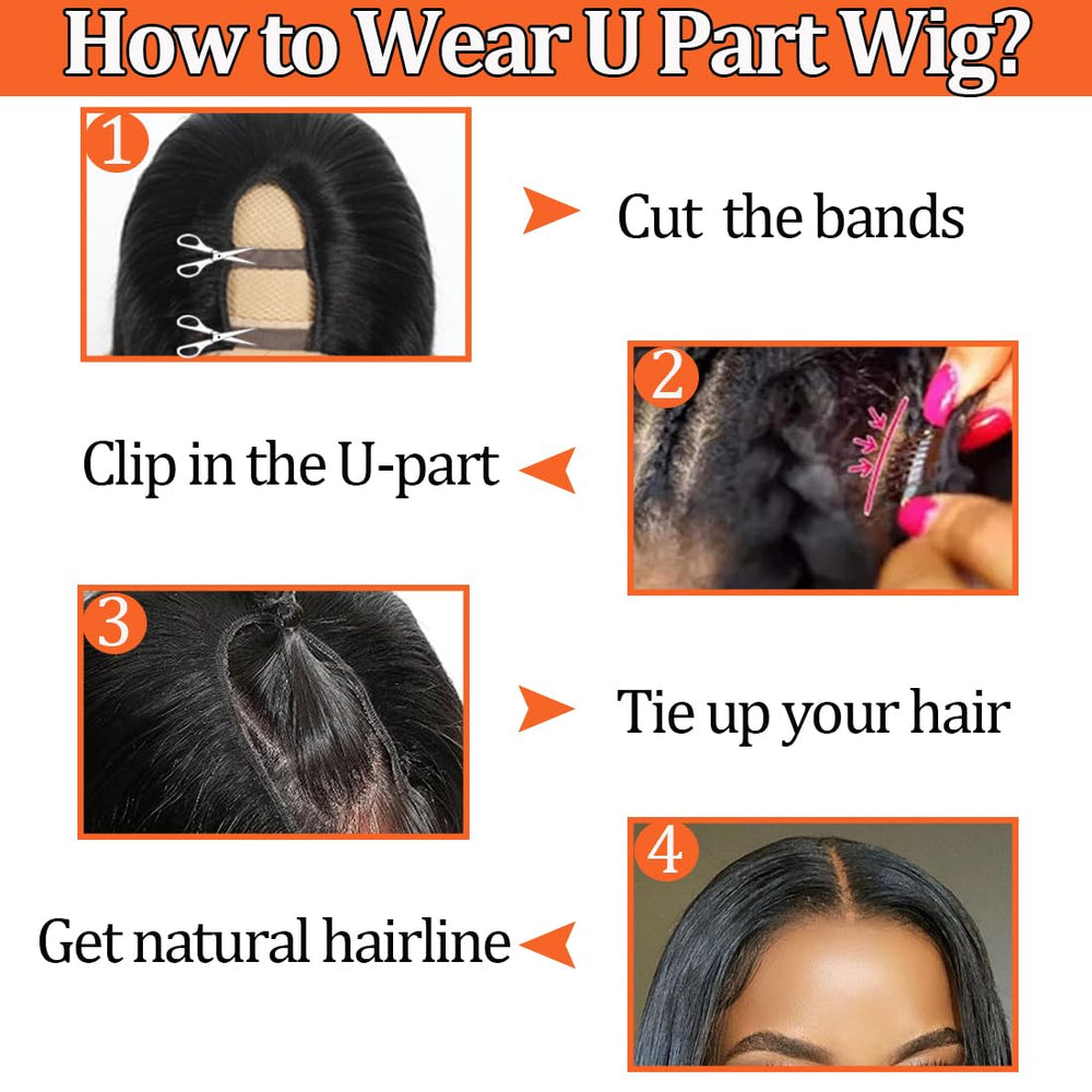 Amella U-Part Wig 150 density creates natural fullness without bulk.