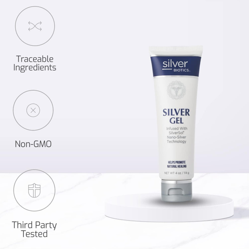 Gel being applied to skin from American Biotech Labs Silver Biotics