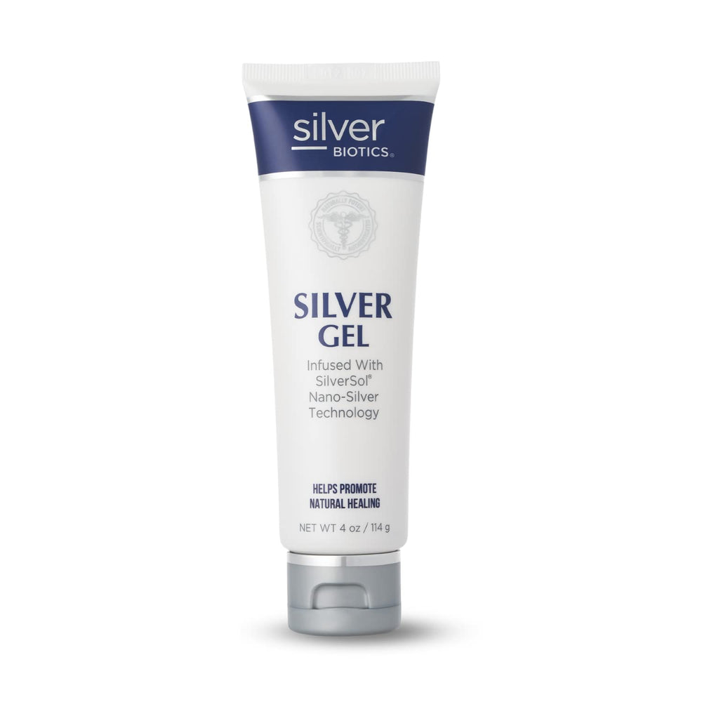 American Biotech Labs SilverSol gel en envase de 4 oz para cuidado suave de la piel.