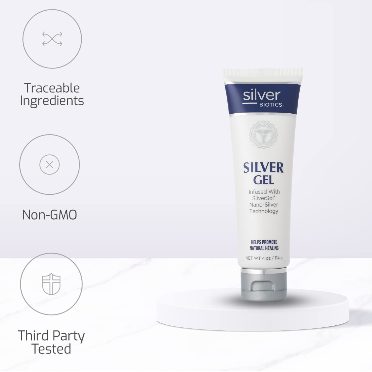 Gel American Biotech Labs SilverSol no deja residuo pegajoso.