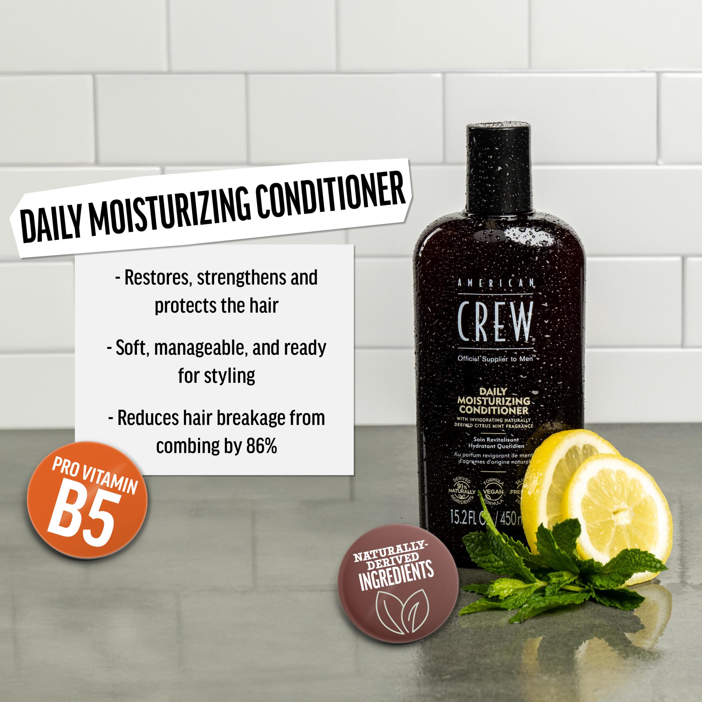 Acondicionador desenredante de American Crew para cabello suave y manejable