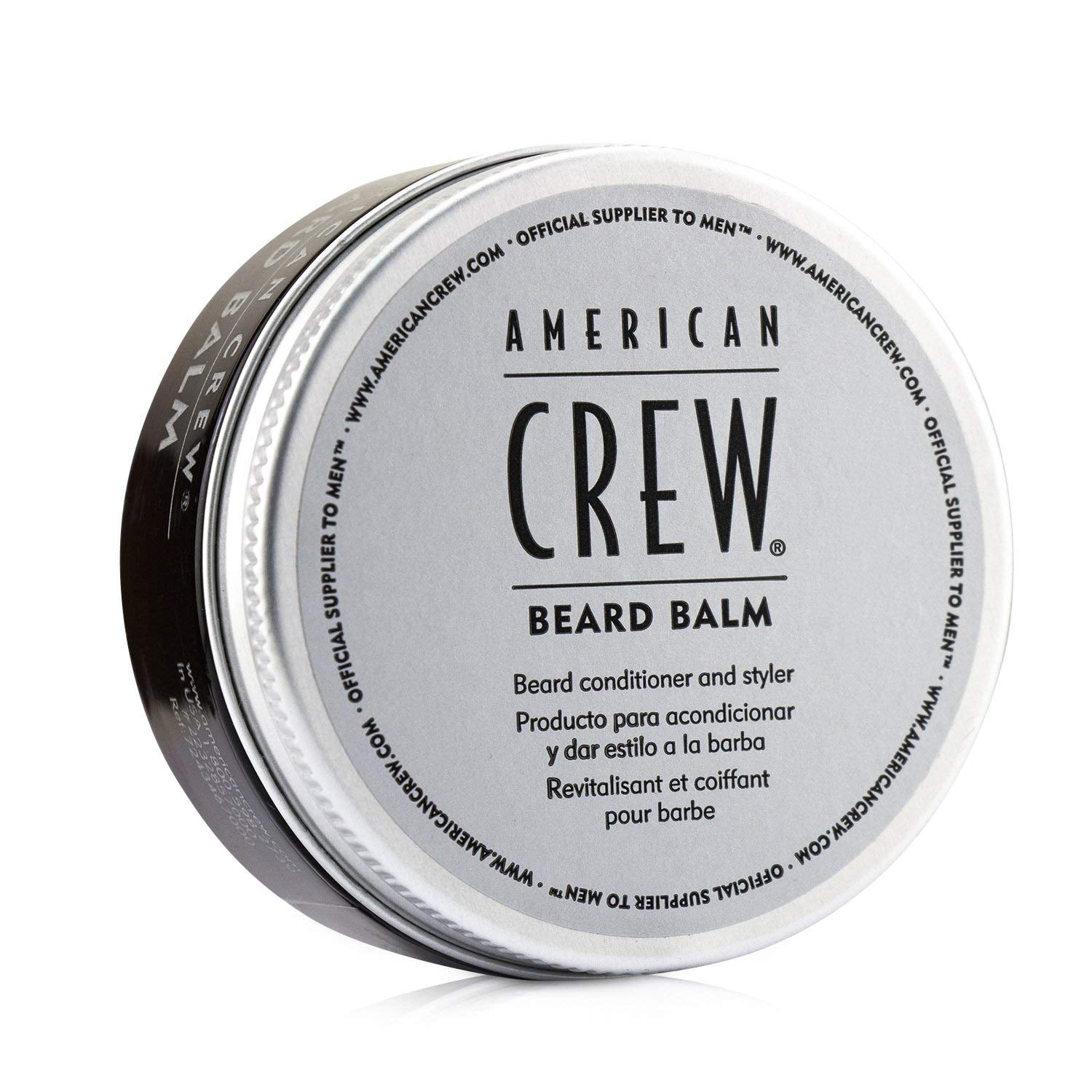 Hand applying American Crew Beard Balm to palm for easy distribution