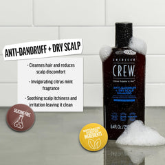 Champú American Crew con aroma cítrico menta para sensación fresca.