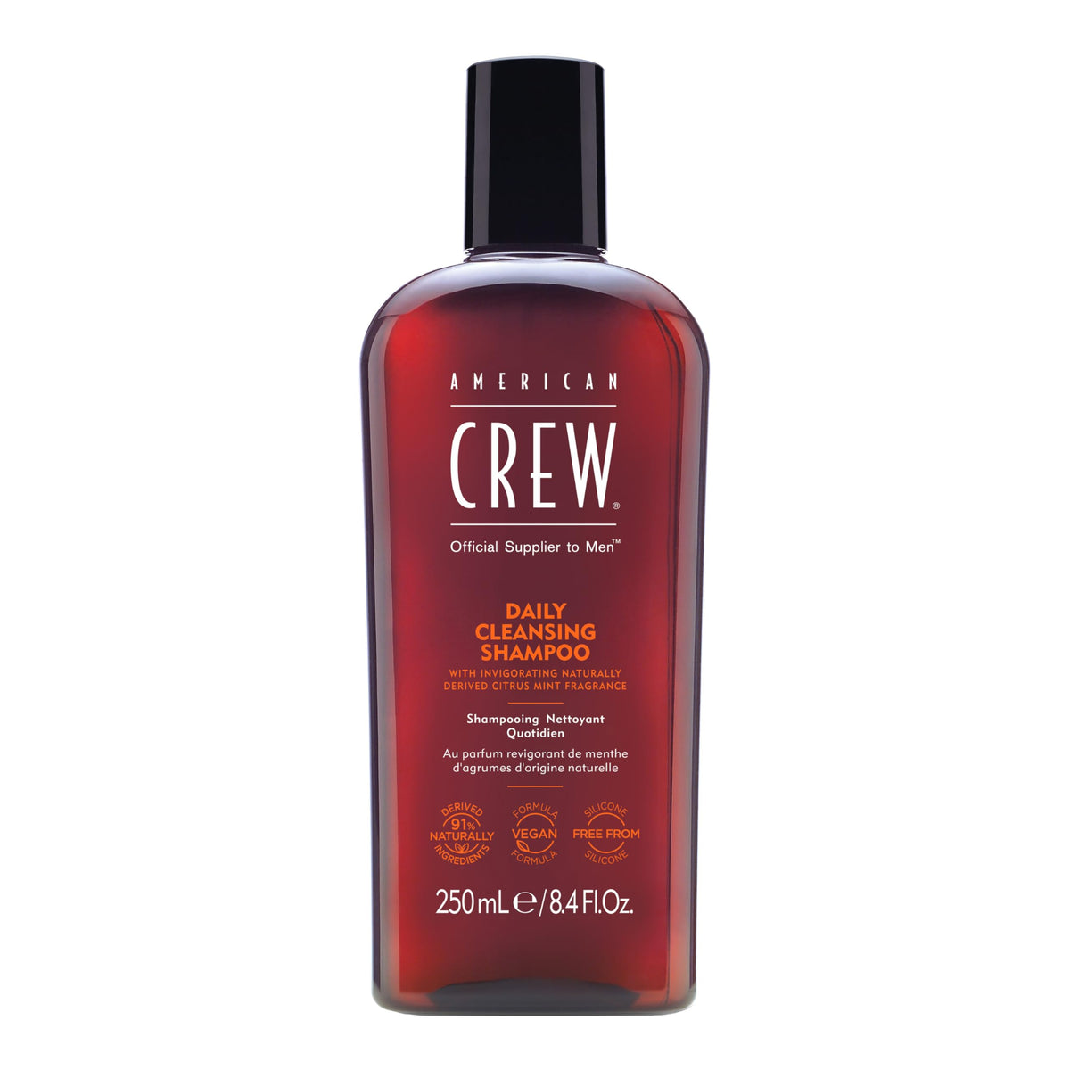 Champú American Crew: limpieza diaria en botella para cabello normal a graso.