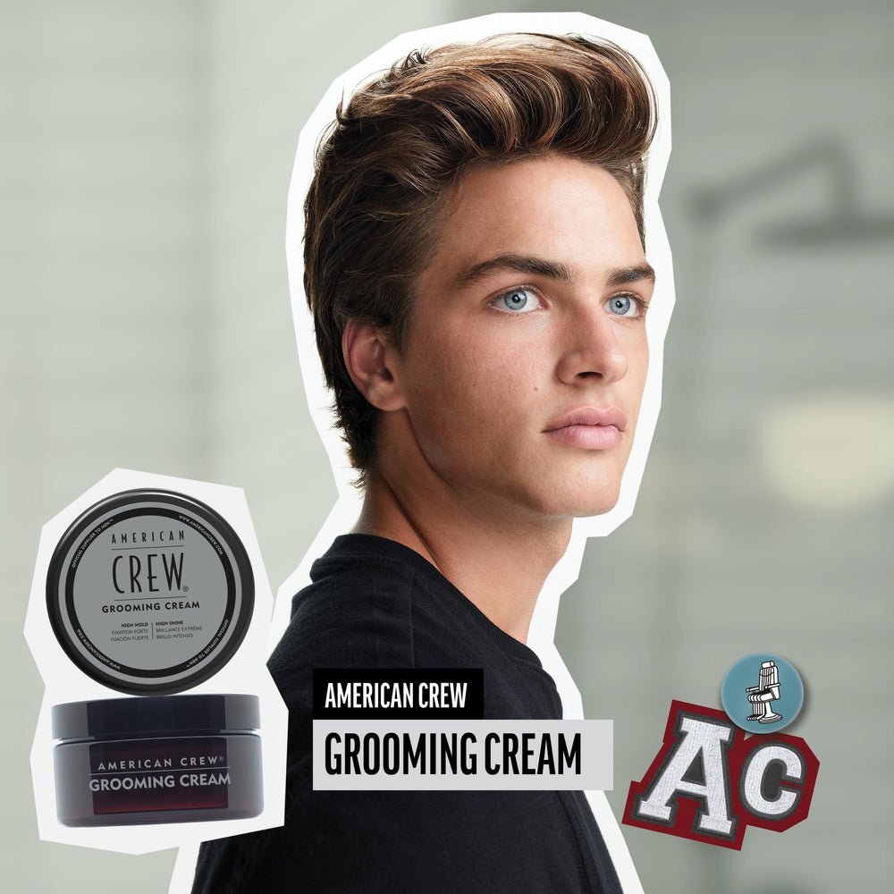 American Crew crema de peinado, cabello humedecido, facilita peinado definido con brillo.
