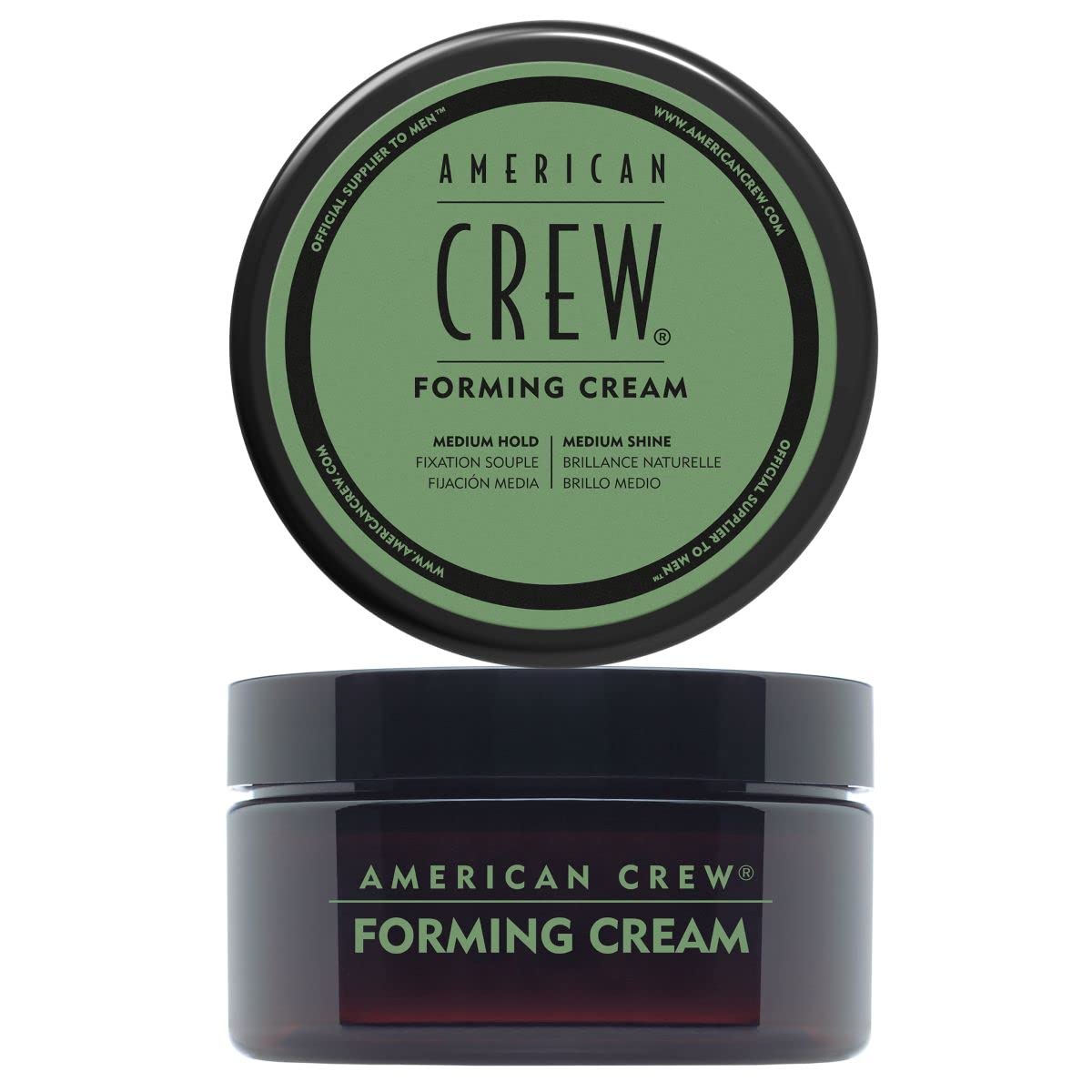 American Crew crema formadora, aplicación suave en la mano para peinado flexible.