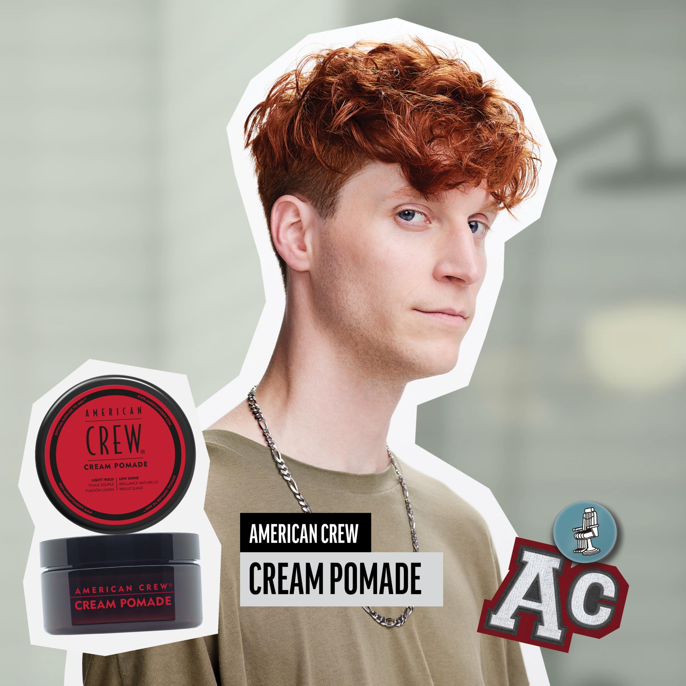 American Crew Crema Pomada ofrece definición suave y textura ligera