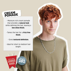 American Crew Crema Pomada facilita peinado en cabello seco con acabado natural