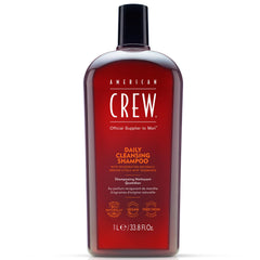 American Crew Daily Cleanser bottle pour shows easy daily cleansing for balanced oil control