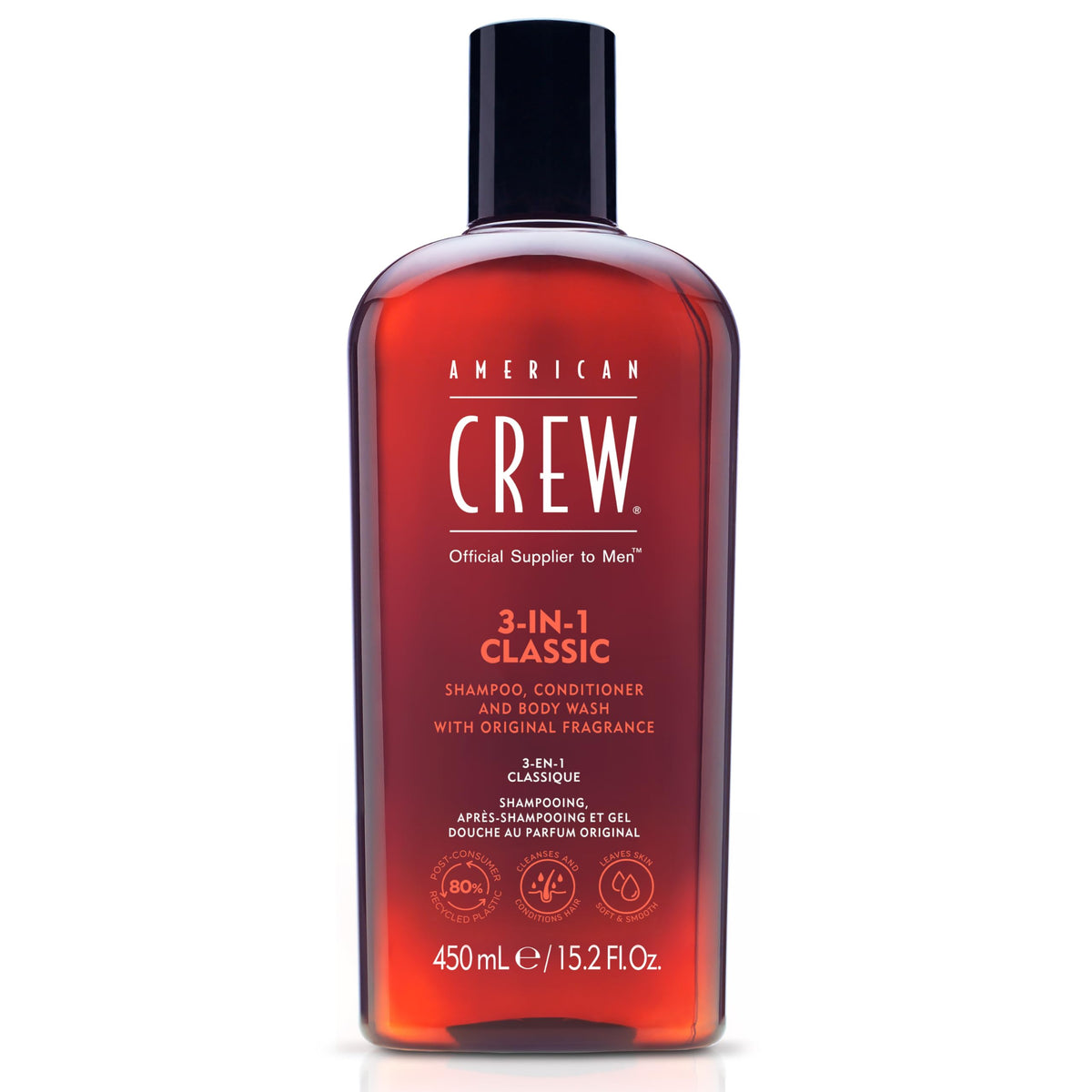 American Crew empaque 3-en-1, práctico para la rutina diaria.