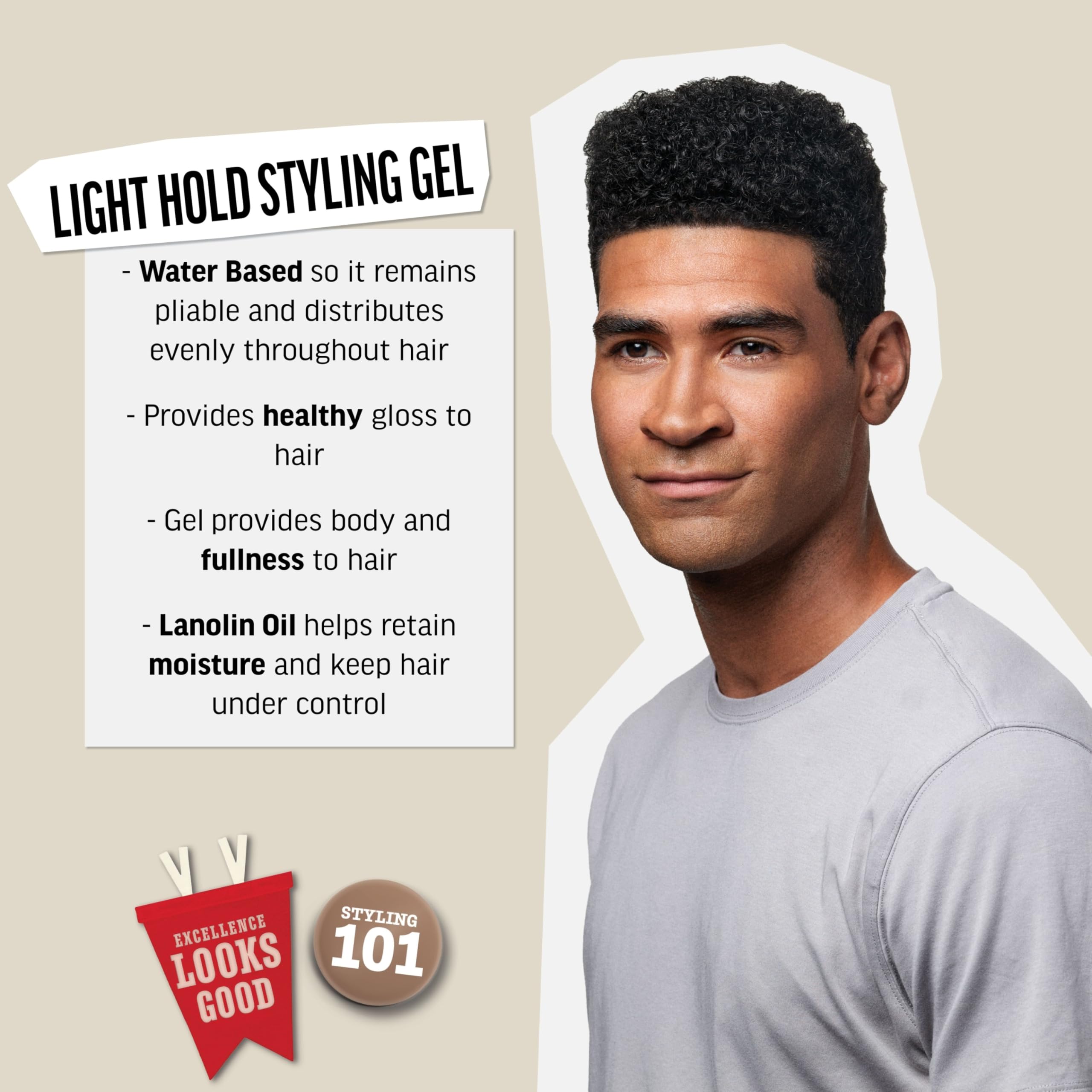 Aplicación suave de gel de pelo American Crew para definir textura