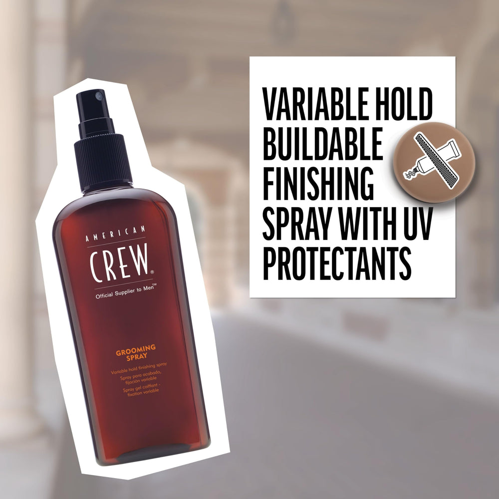 Aplicación en cabello humedecido con American Crew Grooming Spray y control