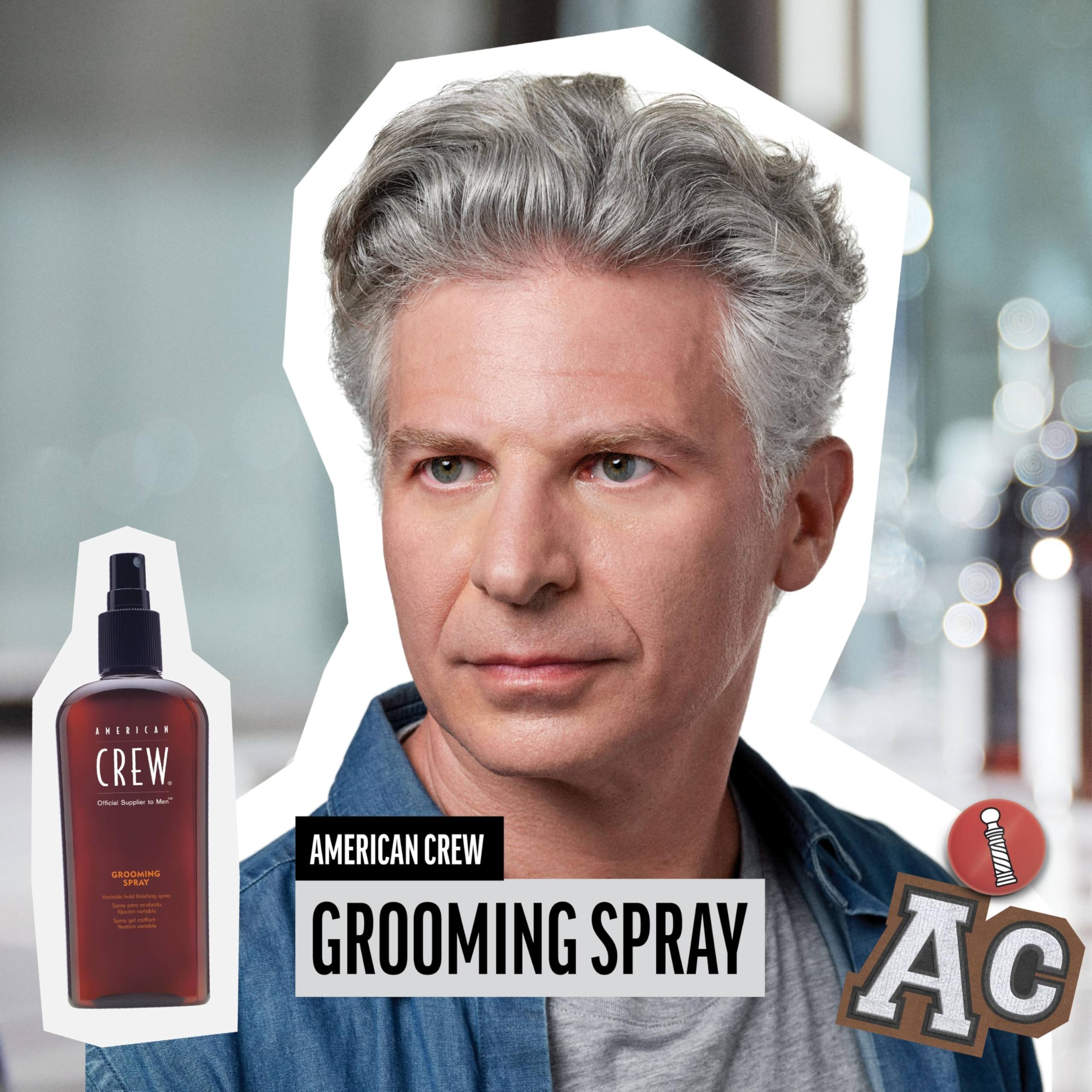 Aplicación en cabello seco con American Crew Grooming Spray y acabado natural