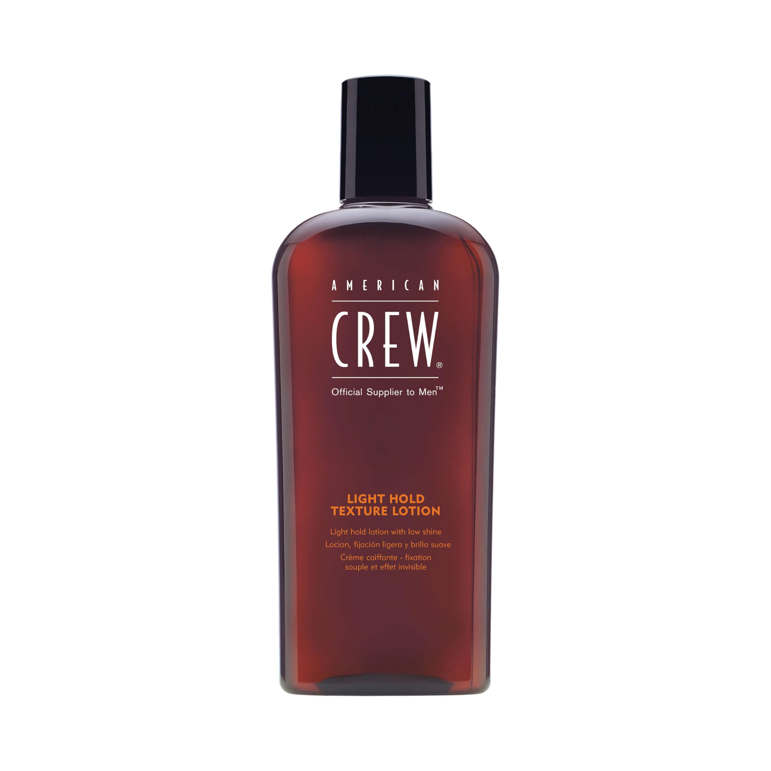 American Crew Hair Texture Lotion bottle showing lightweight hold for fine hair