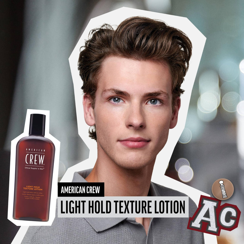 American Crew Hair Texture Lotion close up shows natural finish