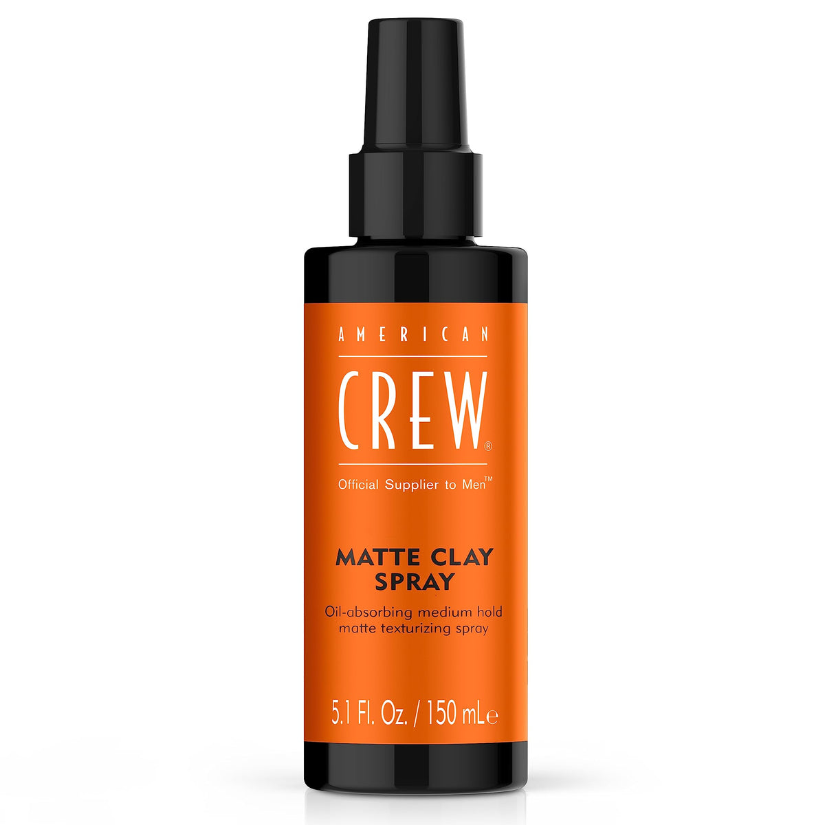 Botella de American Crew Matte Clay Spray visible para volumen y textura duradera.