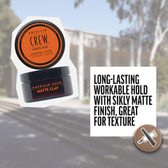 Ready-to-style look with matte finish using American Crew Matte Clay.