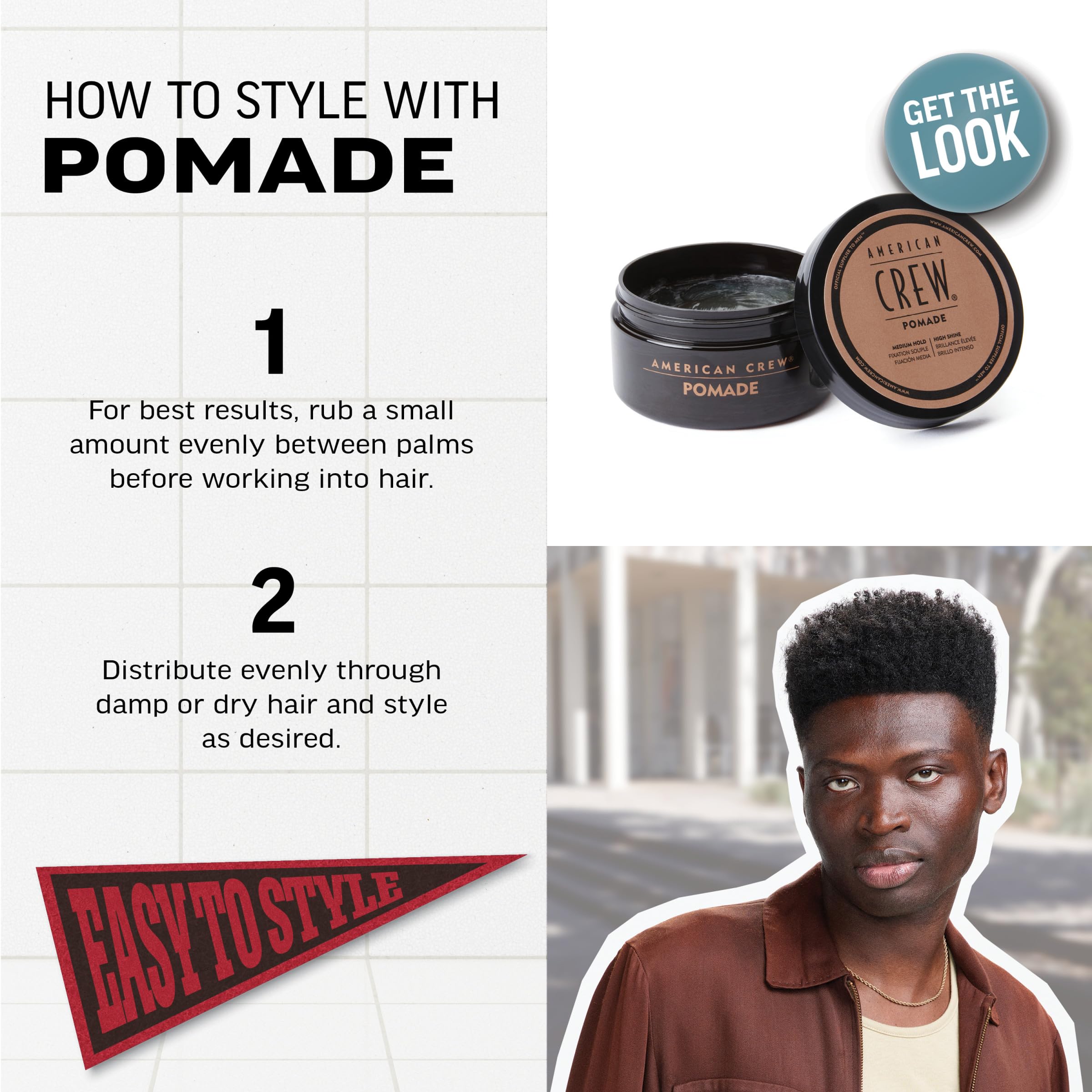 Cabello corto definido con pomada American Crew