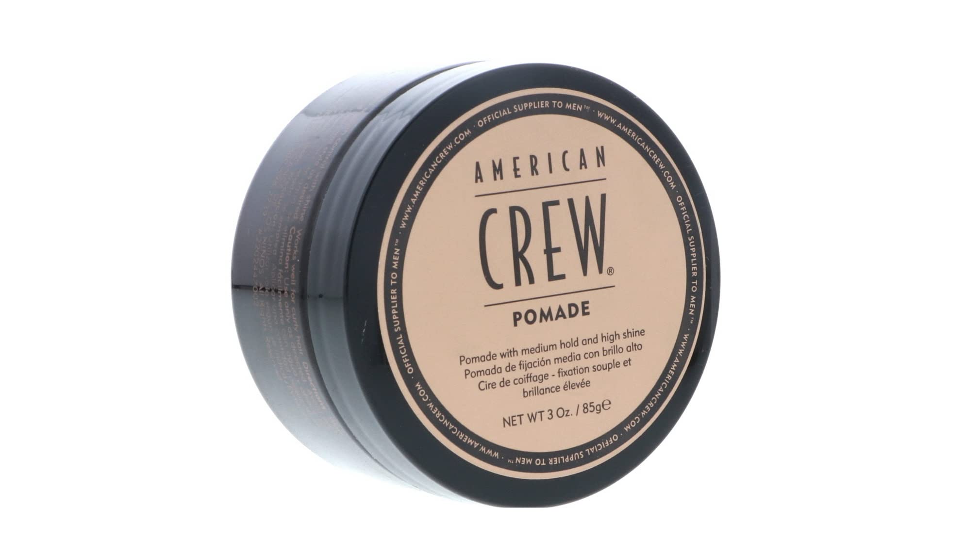 American Crew Pomade 3oz jar – hands applying, easy styling.