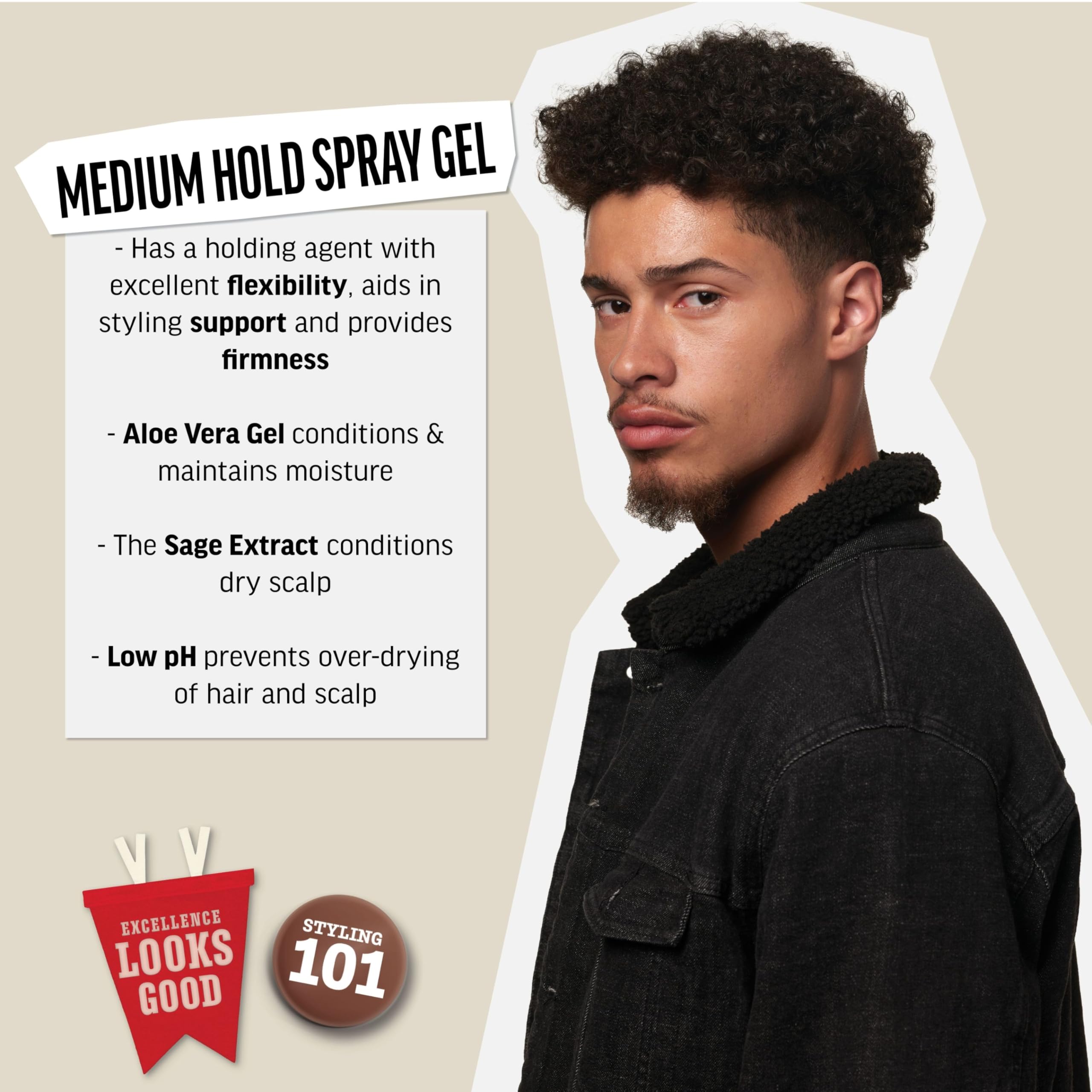 Aplicación de American Crew spray para el cabello en cabello húmedo, fijación suave