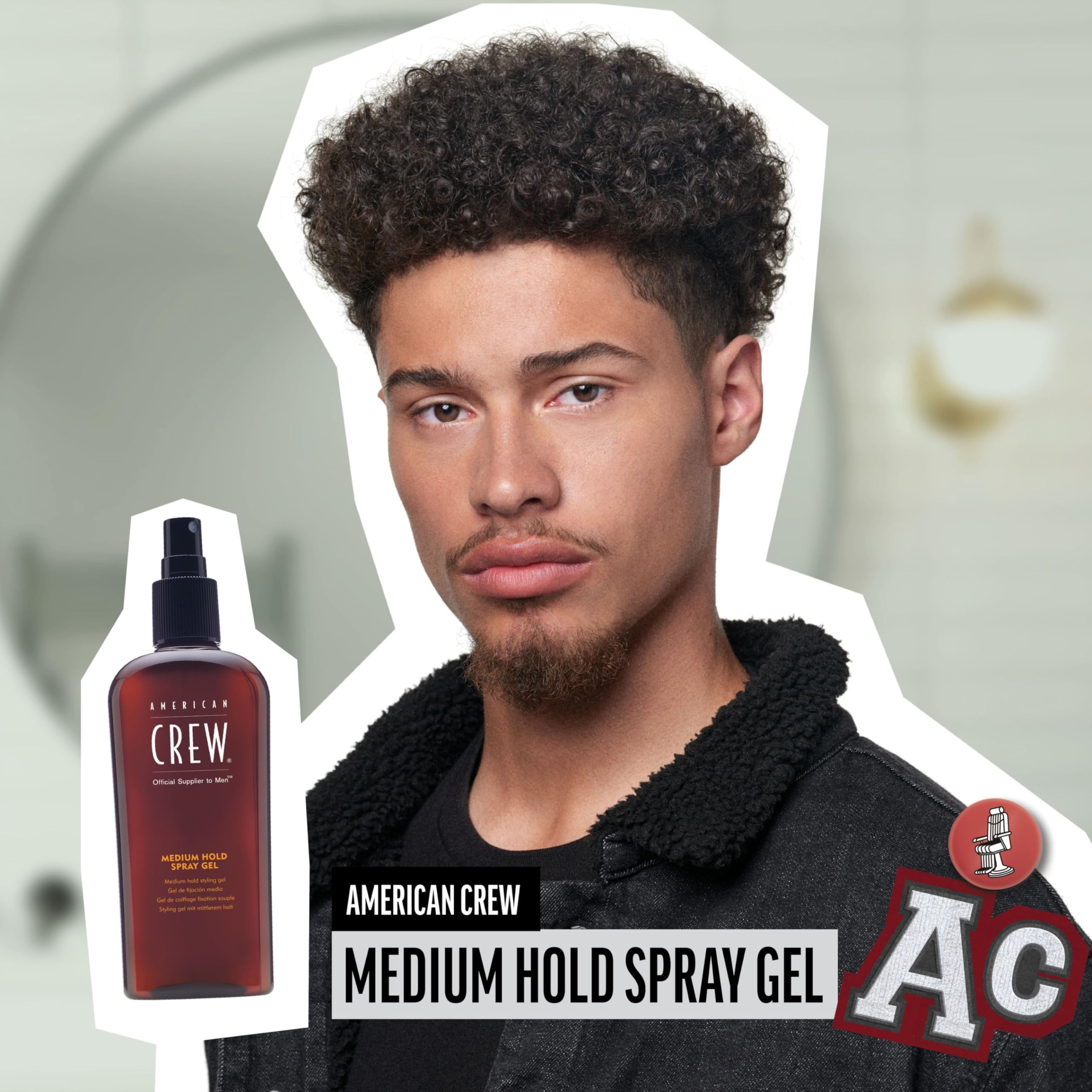 Cabello seco tras usar American Crew spray, fijación media sostenida