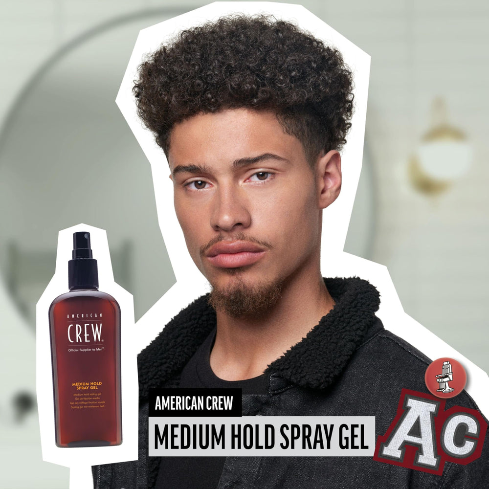 Cabello seco tras usar American Crew spray, fijación media sostenida