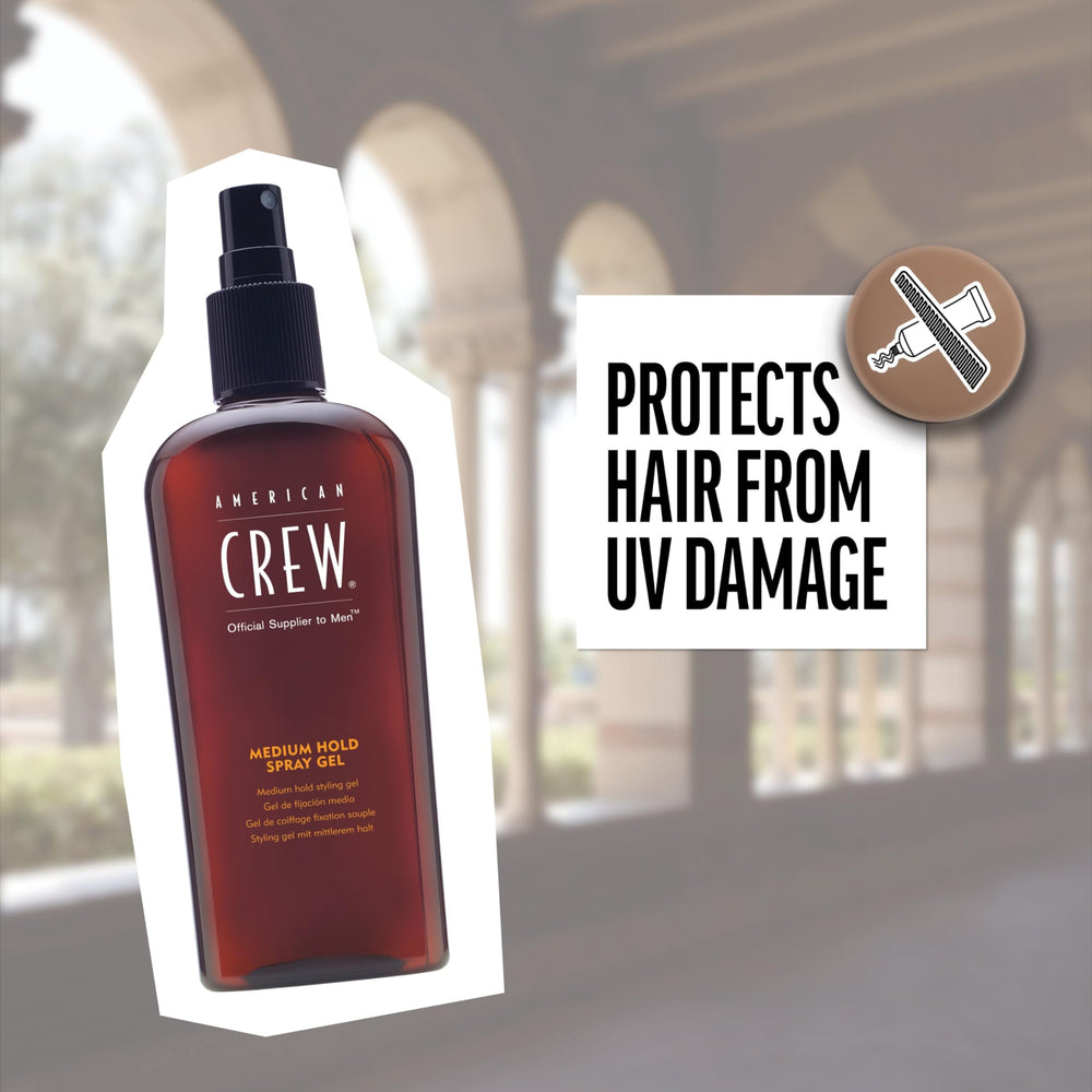 Envase ergonómico de American Crew spray, fácil manejo
