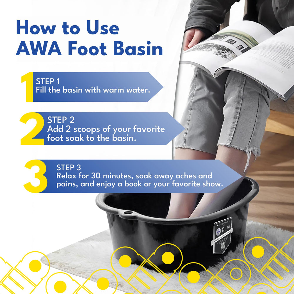 American Wellness Authority AWA foot bath basin water level view for easy refills and soaks