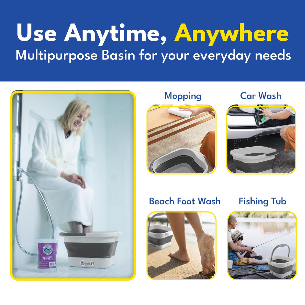 American Wellness Authority large-capacity foot spa for generous soaking and pedicure prep