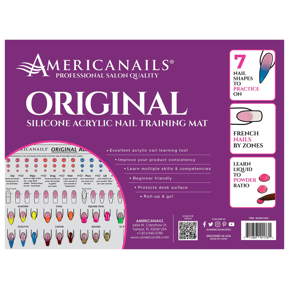 AMERICANAILS Formas variadas de uñas acrílicas para practicar diferentes tamaños.
